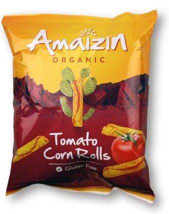 Amaizin Chipsy Rolls Kukurydziane Pomidorowe Bezglutenowe Bio 100G