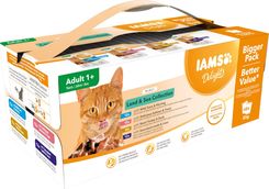 IAMS Mokra karma w saszetkach IAMS Delights dla dorosłych kotów – z wyborem karm mięsnych i rybnych w sosie 48x85g