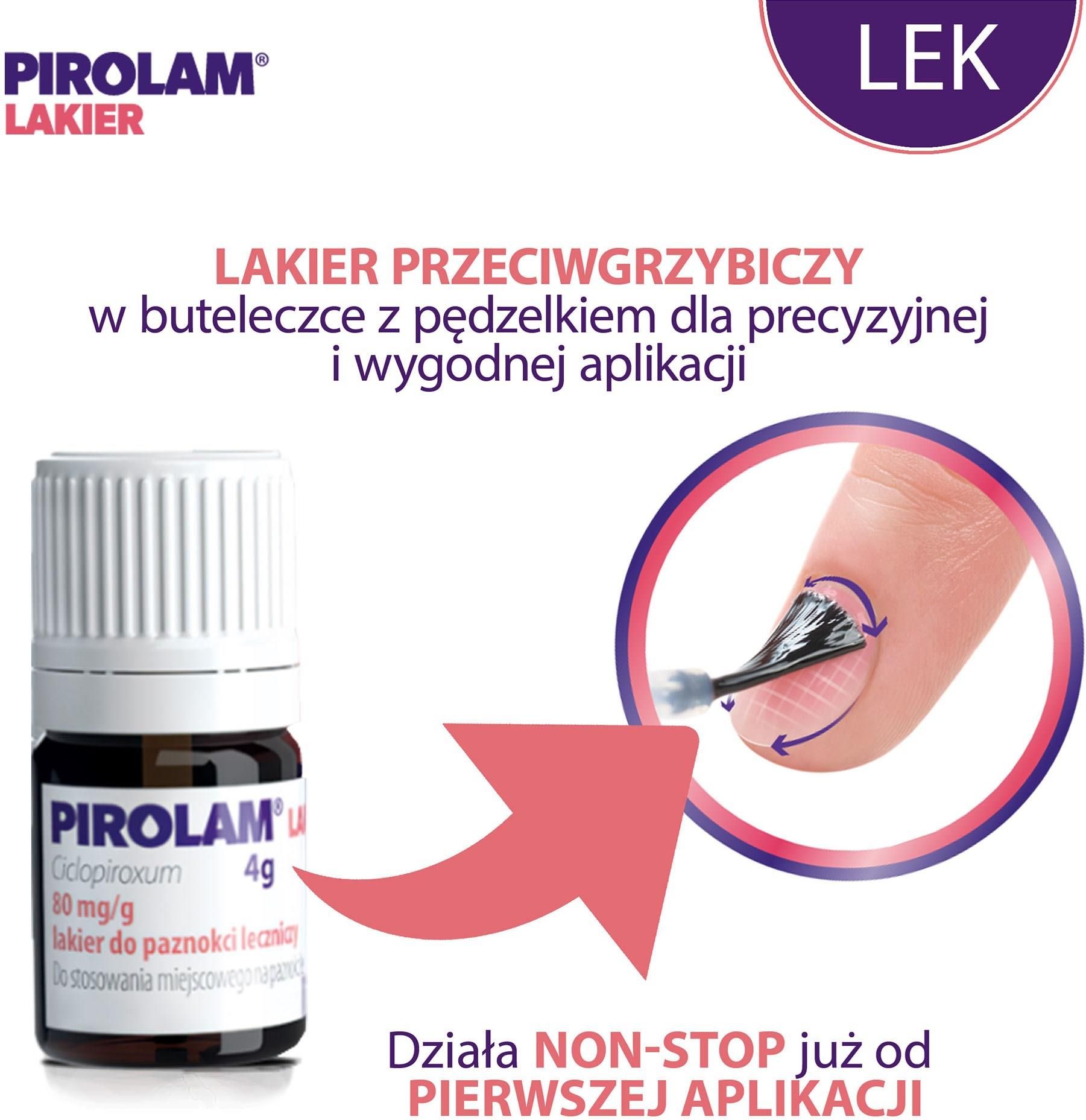 Pirolam lakier do paznokci 80mg/g 4g - zdjęcie 2 Pirolam lakier do paznokci 80mg/g 4g