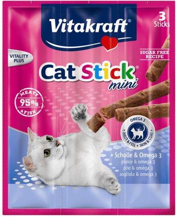 Vitakraft Cat Stick Mini Flądra + Omega 3 18g