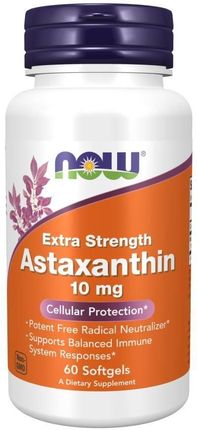 Now Astaxanthin Extra Strength 10Mg 60 Kaps