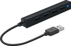 Zdjęcie Speed Link Snappy Slim Hub 4x USB 2.0 Czarny (SL140000BK) - Leśna