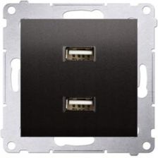 Zdjęcie Kontakt-Simon Simon 54 Ładowarka 2Xusb 2.1A 5V/Dc Antracyt Dc2Usb.01/48 - Karczew