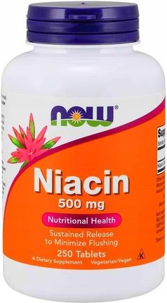 Now Foods Niacin 500mg Vitamin B3 250 kaps.