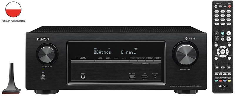 DENON AVR-X1400H AVアンプ HEOS対応 Amplituner Denon AVR-X1400H Czarny - Opinie i ceny na Ceneo.pl