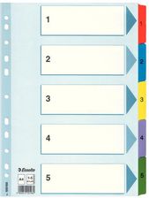 Zdjęcie Esselte Przekładka Numeryczna Mylar Kartonowe A4 (Mix) 1-5 160G (100160) - Siemianowice Śląskie