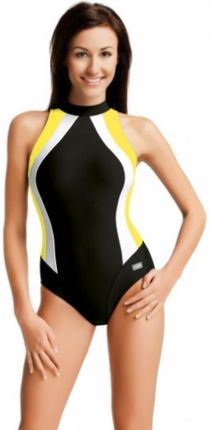 GWINNER Strój kąpielowy dla nastolatek OLIVIA czarny/żółty/biały