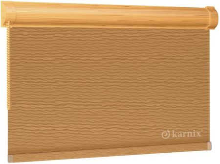 Karnix Mini Roleta W Kasecie Basmati Żakardowa Cappuccino Dąb Jasny
