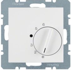 Zdjęcie BERKER Regulator temperatury pomieszczenia z zestykiem zmiennym i elementem centralnym śnieżnobiały, połysk (20268989) - Kraśnik