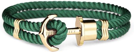 Paul Hewitt Bransoletka Phrep Gold Anchor Bracelet Green