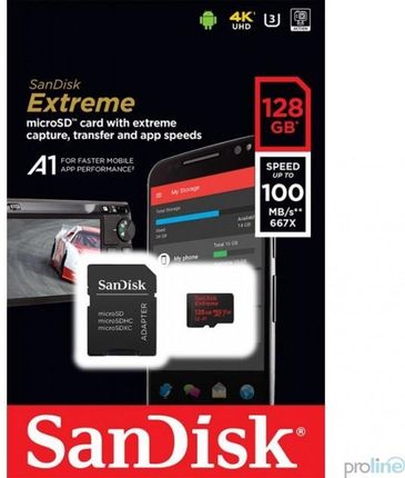 SanDisk Extreme microSDXC 128GB UHS-I U3 Mobile (SDSQXAF-128G-GN6MA)