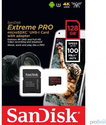 SanDisk Extreme PRO microSDXC 128GB UHS-I U3 (SDSQXCG-128G-GN6MA)