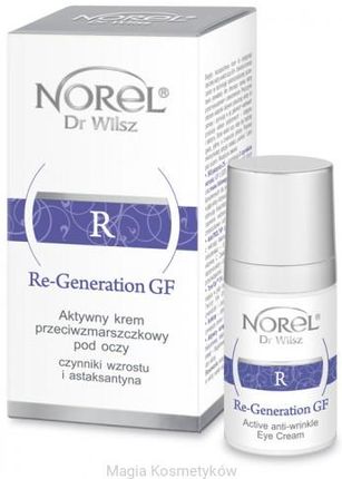 NOREL Dr Wilsz Re-Generation GF Aktywny krem przeciwzmarszczkowy pod oczy czynniki wzrostu i astaksantyna 15ml