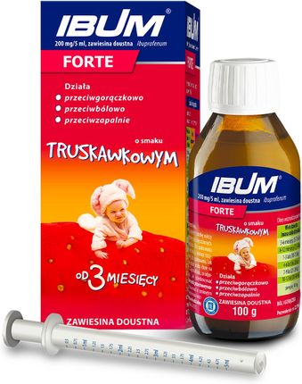 IBUM FORTE 200 mg/5 ml zawiesina doustna o smaku truskawkowym 100 g