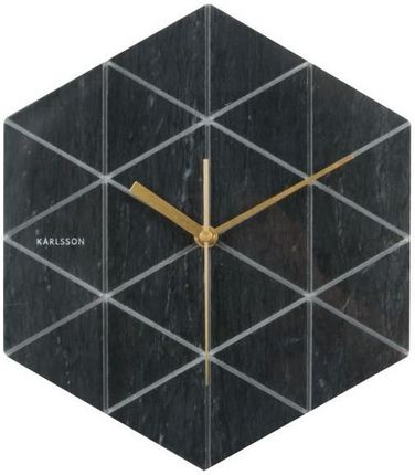 Presentime Czarny Zegar Present Time Marble Hexagon (Ka5591Bk)