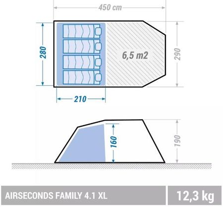 Namiot Quechua Air Seconds Family 4.1 - Ceny i opinie - Ceneo.pl