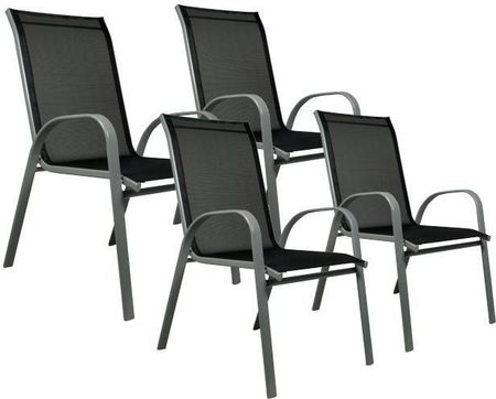 Hurtowniak Zestaw czterech krzeseł ogrodowych antracyt