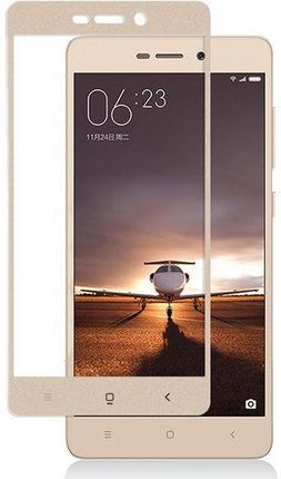 4kom Szkło Hartowane Na Cały Ekran 9H Do Xiaomi Redmi 3S/ 3 Pro Złoty