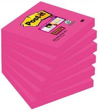 Zdjęcie 3M POST-IT Super sticky (654-6SS-PNK) 76x76mm 1x90 kart. fuksja - Mikołów