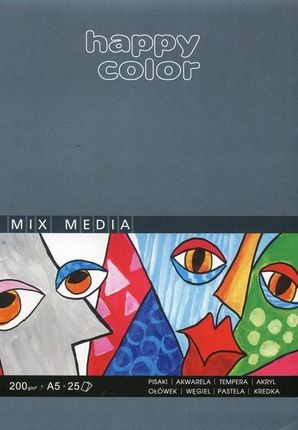 Blok Mix Media A5 25 Ark 200G Happy Color