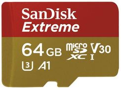 Zdjęcie SanDisk microSDXC 64GB Extreme U3 V30 UHS-I (SDSQXAF064GGN6AA) - Bełchatów