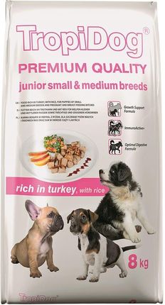 Tropidog Premium Junior Small & Medium Turkey & Rice 2,5Kg