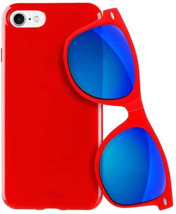 Puro Sunny Kit Zestaw Iphone 7 + Składane Okulary Przeciwsłoneczne (Czerwony) (IPC747SUNNYKIT1RED)