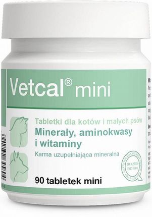 DOLFOS Vetcal mini dla kotów i małych psów uzupełnieni diety dla zwierząt żywionych w sposób tradycyjny MINI 90tab.