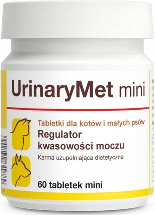 DOLFOS UrinoMet mini dla kotów i małych psów regulacja kwasowości moczu MINI 60tab.