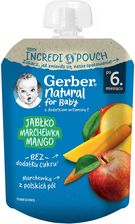 Gerber Deserek W Tubce Jabłko Marchew Mango dla niemowląt po 6 miesiącu 80g