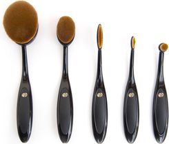 Zdjęcie Rio Beauty Essential Microfibre Cosmetic Brush Collection zestaw 5 szczotek z włosiem z mikrofibry do makijażu - Dąbie
