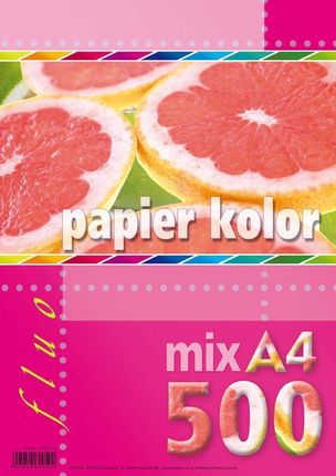 Papier kolorowy A4 500k mix kolorów fluo