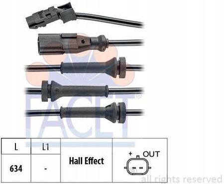 FACET Czujnik, prędkość obrotowa koła 210056