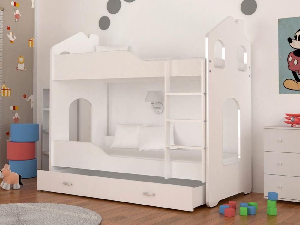 Kod Aj łóżko Piętrowe Dominik Domek 180x80 Biały Ceny I Opinie