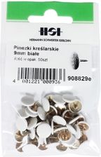 Zdjęcie Pinezki kreślarskie 9 mm białe 908829E - Głuchołazy