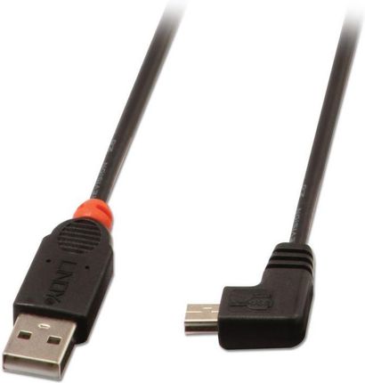 Lindy USB A-miniUSB B kątowa M/M 1m Czarny (31971)