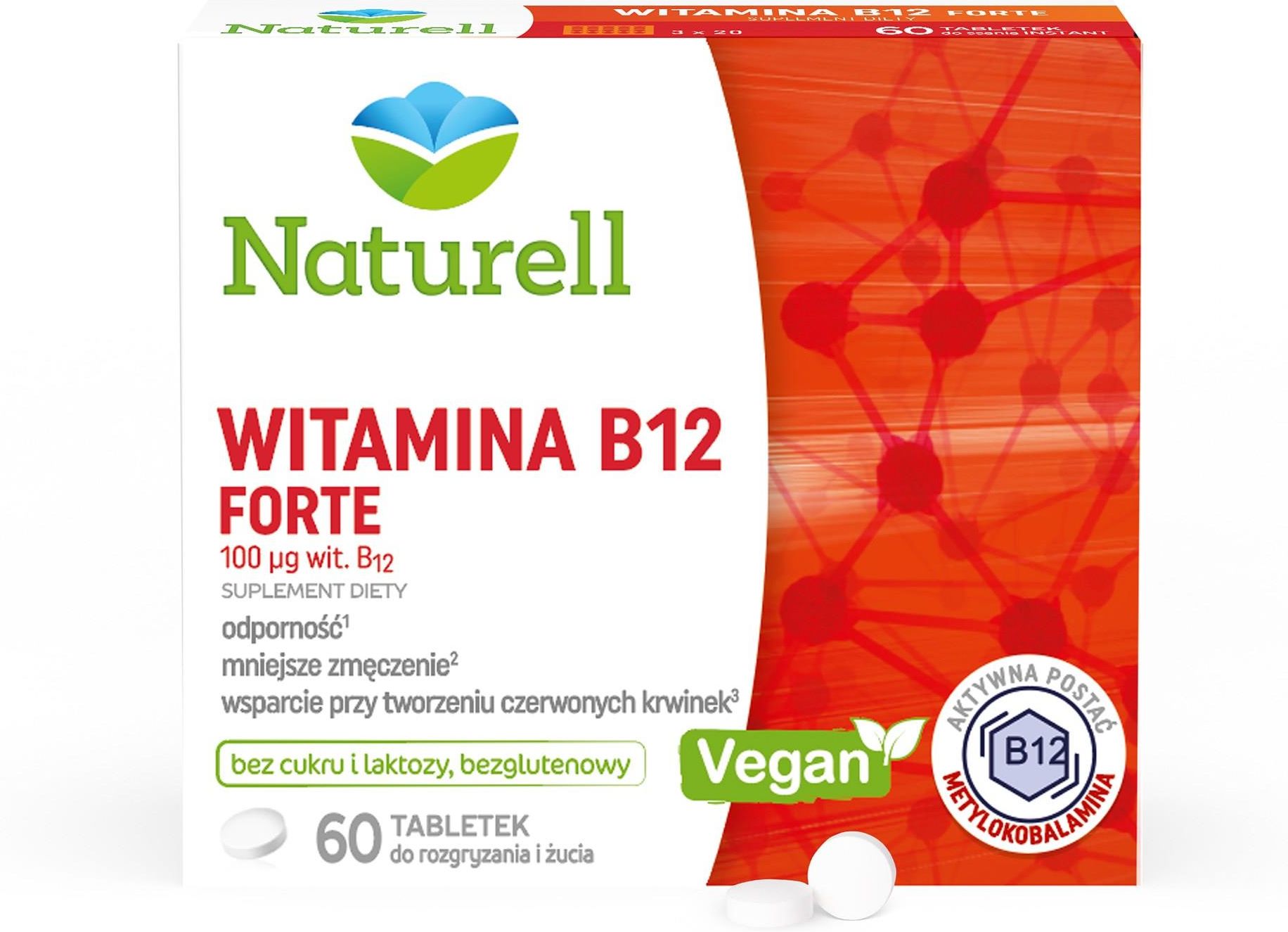 Naturell Witamina B12 Forte 60tabletek Do Ssania - Opinie I Ceny Na ...