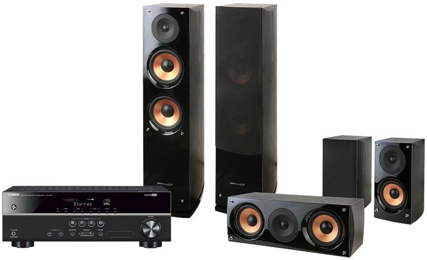 Yamaha HTR-2071 + Pure Acoustics Nova 6 Czarny - zdjęcie 1 Yamaha HTR-2071 + Pure Acoustics Nova 6 Czarny