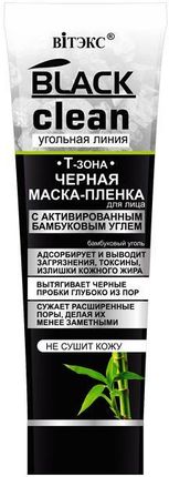 Belita & Vitex Black Clean Czarna Maska Do Twarzy Z Aktywnym Węglem Strefa T 75ml