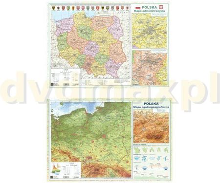 Art Map Administracyjna Mapa Polski Ścienna