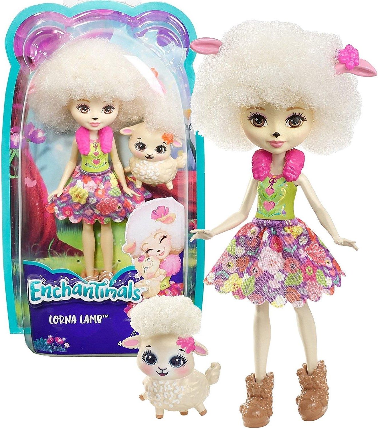 Enchantimals, Bambola Lorna Agnellino con Animale, Giocattolo per