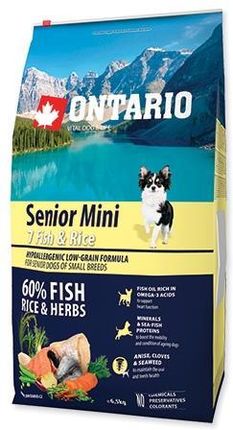 Ontario Senior Mini 7 Fish And Rice Hypoalergiczna6,5Kg
