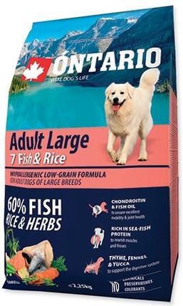 Ontario Adult Large 7 Fish And Rice Hypoalergiczna Ras Dużych 2,25Kg