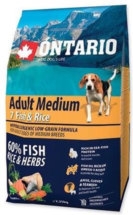 Ontario Adult Medium 7 Fish And Rice Hypoalergiczna 2,25Kg