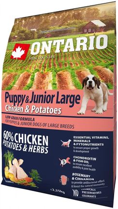 Ontario Puppy And Junior Large 2,25Kg
