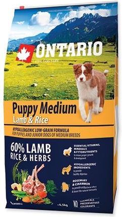 Ontario Puppy Medium Lamb And Rice Hypoalergiczna 6,5Kg