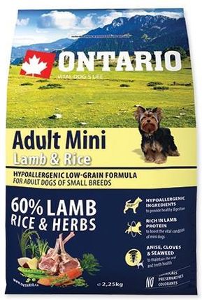 Ontario Adult Mini Lamb And Rice Hypoalergiczna 2,25Kg