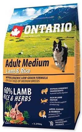 Ontario Adult Medium Lamb And Rice Hypoalergiczna 2,25Kg