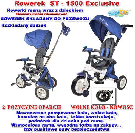 Super-Toys Rowerek Trójkołowy Exclusive 1500 Fioletowy