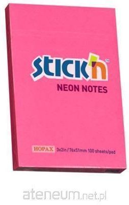 Stickn Notes Samoprzylepny Ciemnoróżowy Neon 76X51Mm